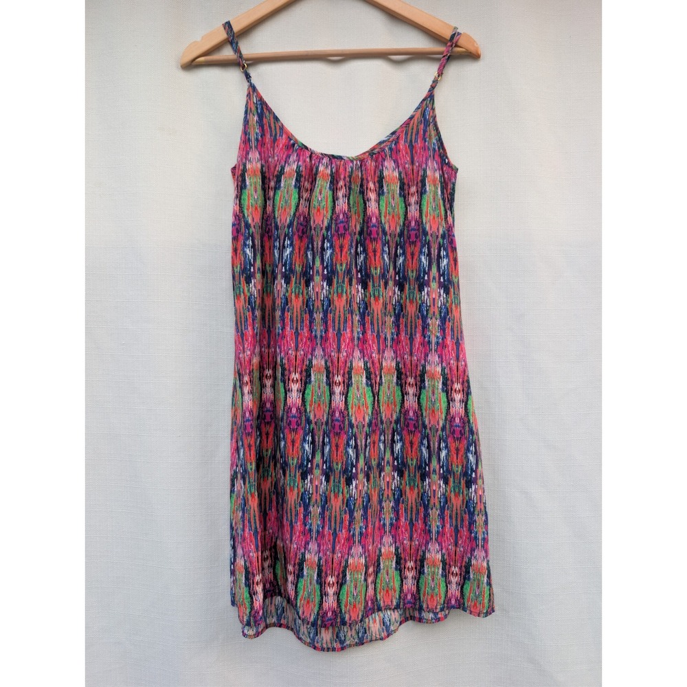 TOMMY BAHAMA Abstract Ikat‎ Slip Dress Womens S Pink Rayon Resort Cover Up Beach